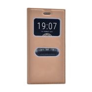 Microsonic 10534 Vestel Venüs V3 5010 Altın Gizli Mıknatıslı Dual View Delux Kılıf