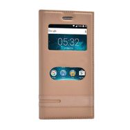 Microsonic 10543 Vestel Venüs V3 5020 Altın Dual View Gizli Mıknatıslı Kılıf