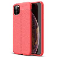 Microsonic Apple iPhone 11 6.1 inç Deri Dokulu Silikon Kırmızı Cep Telefonu Kılıfı Cep Telefonu Kılıfı