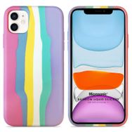 Microsonic Apple iPhone 11 Painted Rainbow Pattern Çok Renkli Cep Telefonu Kılıfı