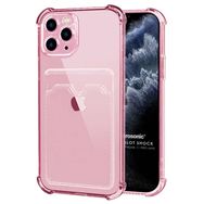 Microsonic Apple iPhone 11 Pro Max Card Slot Shock Pembe Cep Telefonu Kılıfı