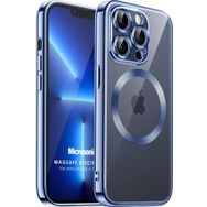 Microsonic Apple iPhone 11 Pro Max Magsafe Luxury Electroplate Mavi Cep Telefonu Kılıfı