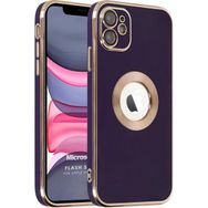 Microsonic Apple iPhone 12 Flash Stamp Koyu Mor Cep Telefonu Kılıfı