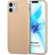 Microsonic Apple iPhone 12 Gold Matte Silicone Cep Telefonu Kılıfı
