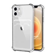 Microsonic Apple iPhone 12 Mini Card Slot Shock Şeffaf Cep Telefonu Kılıfı