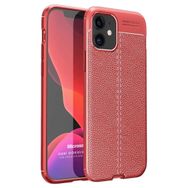Microsonic Apple iPhone 12 Mini Deri Dokulu Silikon Kırmızı Cep Telefonu Kılıfı
