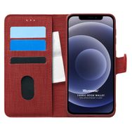 Microsonic Apple iPhone 12 Mini Fabric Book Wallet Kırmızı Cep Telefonu Kılıfı