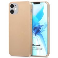 Microsonic Apple iPhone 12 Mini Gold Matte Silicone Cep Telefonu Kılıfı
