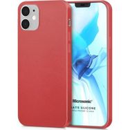 Microsonic Apple iPhone 12 Mini Matte Silicone Kırmızı Cep Telefonu Kılıfı