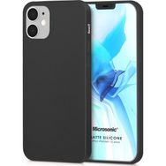 Microsonic Apple iPhone 12 Mini Matte Silicone Siyah Cep Telefonu Kılıfı