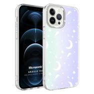 Microsonic Apple İphone 12 Pro Braille Feel Desenli Moon Cep Telefonu Kılıfı