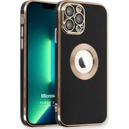 Microsonic Apple iPhone 12 Pro Flash Stamp Siyah Cep Telefonu Kılıfı