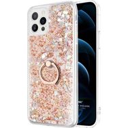 Microsonic Apple iPhone 12 Pro Glitter Liquid Holder Gold Cep Telefonu Kılıfı