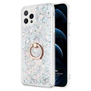 Microsonic Apple iPhone 12 Pro Glitter Liquid Holder Gümüş Cep Telefonu Kılıfı