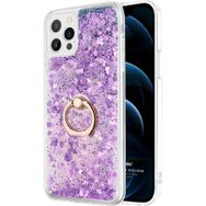 Microsonic Apple iPhone 12 Pro Glitter Liquid Holder Mor Cep Telefonu Kılıfı