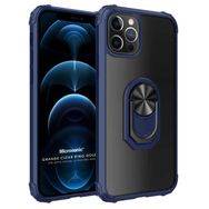 Microsonic Apple iPhone 12 Pro Grande Clear Ring Holder Lacivert Cep Telefonu Kılıfı