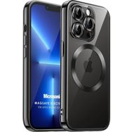 Microsonic Apple iPhone 12 Pro Magsafe Luxury Electroplate Siyah Cep Telefonu Kılıfı