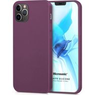 Microsonic Apple iPhone 12 Pro Matte Silicone Mor Cep Telefonu Kılıfı