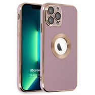 Microsonic Apple iPhone 12 Pro Max Flash Stamp Pembe Cep Telefonu Kılıfı