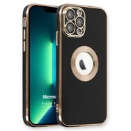 Microsonic Apple iPhone 12 Pro Max Flash Stamp Siyah Cep Telefonu Kılıfı