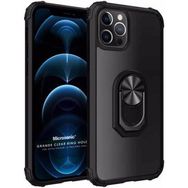 Microsonic Apple iPhone 12 Pro Max Grande Clear Ring Holder Siyah Kılıf