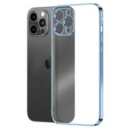 Microsonic Apple iPhone 12 Pro Max Square Matte Plating Mavi Cep Telefonu Kılıfı