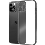 Microsonic Apple iPhone 12 Pro Max Square Matte Plating Siyah Cep Telefonu Kılıfı