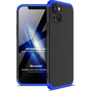 Microsonic Apple İphone 13 Double Dip 360 Protective Siyah Mavi Cep Telefonu Kılıfı