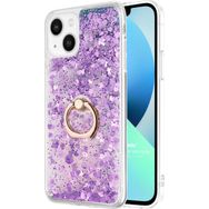 Microsonic Apple iPhone 13 Glitter Liquid Holder Mor Kılıf