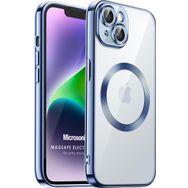 Microsonic Apple iPhone 13 MagSafe Luxury Electroplate Mavi Cep Telefonu Kılıfı