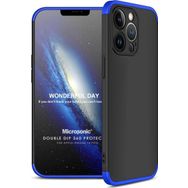 Microsonic Apple İphone 13 Pro Double Dip 360 Protective Siyah Mavi Cep Telefonu Kılıfı