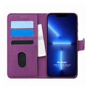 Microsonic Apple iPhone 13 Pro Fabric Book Wallet Mor Cep Telefonu Kılıfı