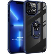 Microsonic Apple iPhone 13 Pro Grande Clear Ring Holder Lacivert Cep Telefonu Kılıfı