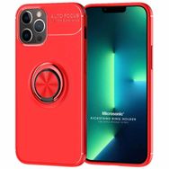 Microsonic Apple iPhone 13 Pro Kickstand Ring Holder Kırmızı Cep Telefonu Kılıfı