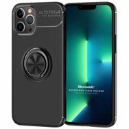 Microsonic Apple iPhone 13 Pro Kickstand Ring Holder Siyah Cep Telefonu Kılıfı