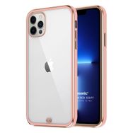 Microsonic Apple iPhone 13 Pro Laser Plated Soft Pembe Cep Telefonu Kılıfı