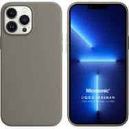 Microsonic Apple iPhone 13 Pro Liquid Lansman Silikon Gri Cep Telefonu Kılıfı