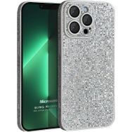 Microsonic Apple iPhone 13 Pro Max Bling Rhinestones Mor Cep Telefonu Kılıfı