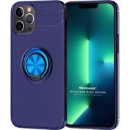 Microsonic Apple iPhone 13 Pro Max Kickstand Ring Holder Lacivert Cep Telefonu Kılıfı