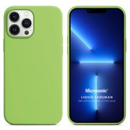 Microsonic Apple iPhone 13 Pro Max Liquid Lansman Silikon Açık Yeşil Cep Telefonu Kılıfı