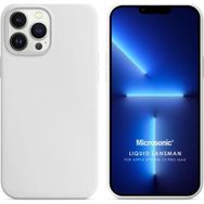 Microsonic Apple iPhone 13 Pro Max Liquid Lansman Silikon Beyaz Cep Telefonu Kılıfı