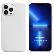 Microsonic Apple iPhone 13 Pro Max Liquid Lansman Silikon Beyaz Cep Telefonu Kılıfı