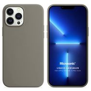 Microsonic Apple iPhone 13 Pro Max Liquid Lansman Silikon Gri Cep Telefonu Kılıfı