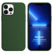 Microsonic Apple iPhone 13 Pro Max Liquid Lansman Silikon Koyu Yeşil Cep Telefonu Kılıfı