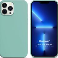 Microsonic Apple iPhone 13 Pro Max Liquid Lansman Silikon Su Yeşili Cep Telefonu Kılıfı