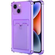 Microsonic Apple iPhone 14 Card Slot Shock Lila Cep Telefonu Kılıfı