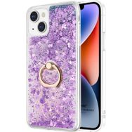 Microsonic Apple iPhone 14 Glitter Liquid Holder Mor Cep Telefonu Kılıfı