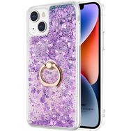 Microsonic Apple iPhone 14 Glitter Liquid Holder Mor Cep Telefonu Kılıfı