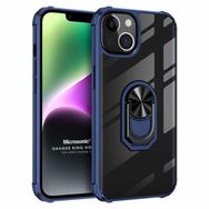 Microsonic Apple iPhone 14 Grande Clear Ring Holder Lacivert Cep Telefonu Kılıfı
