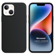 Microsonic Apple iPhone 14 Liquid Lansman Silikon Siyah Cep Telefonu Kılıfı